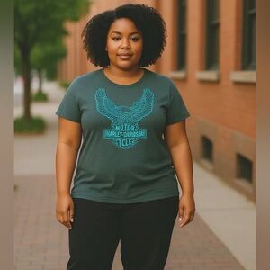 Harley Davidson Vintage V- neck lightweight Tee Women’s Size 2XL